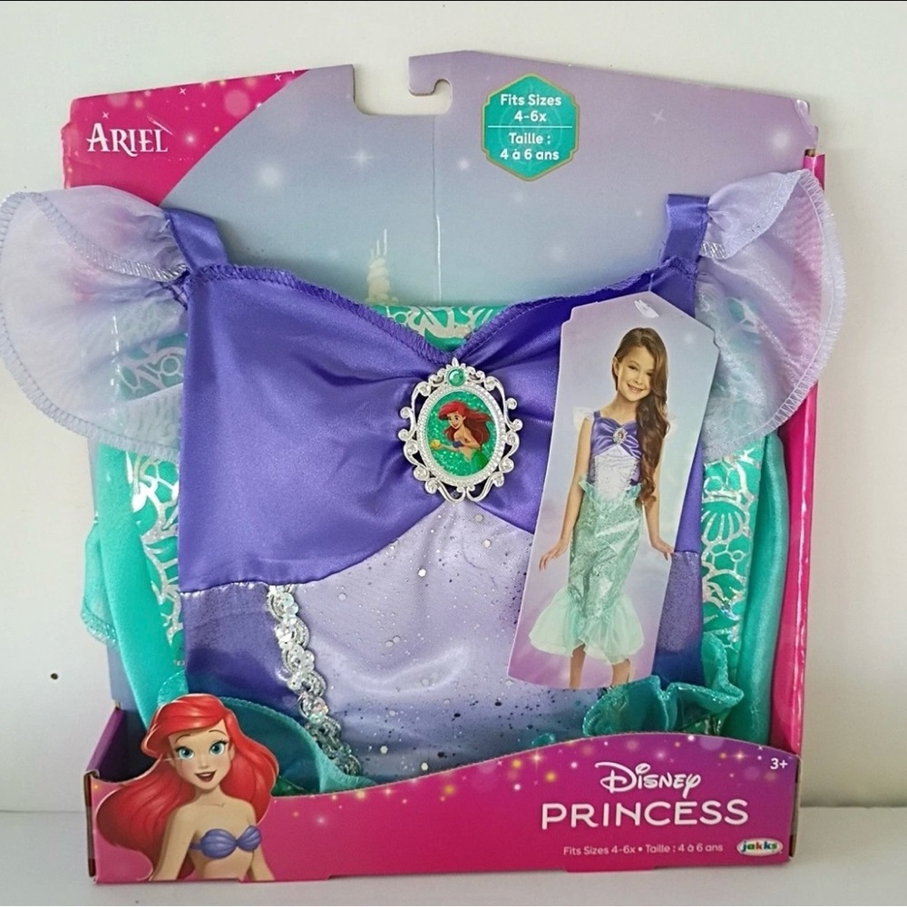 Disney Princess Ariel Dress 4-6x with Teal and Purple Accents